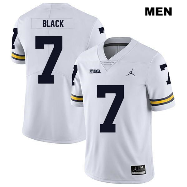Men's NCAA Michigan Wolverines Tarik Black #7 White Jordan Brand Authentic Stitched Legend Football College Jersey IS25M80JG